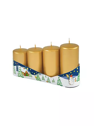 JEKA | Adventstumpen Kerzen abgestuft 4er Gold | 